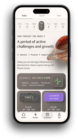 Phone showing calendar interface
