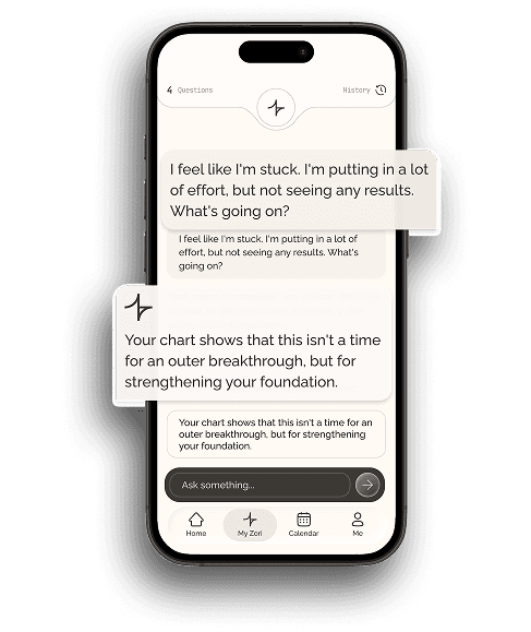 Phone showing chat interface